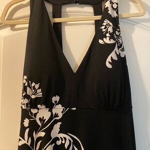 INC Black and White Scarf Dress - Size L
